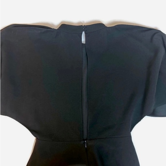 Finders Keepers Black Cocktail Dress w Split Cape Sleeves Sz S - Picture 3 of 8